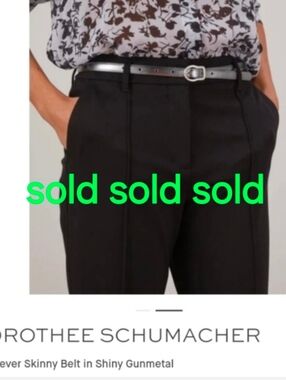 Dorothy Schumacher Leather Belt in Gunmetal NWT Sz 30" L